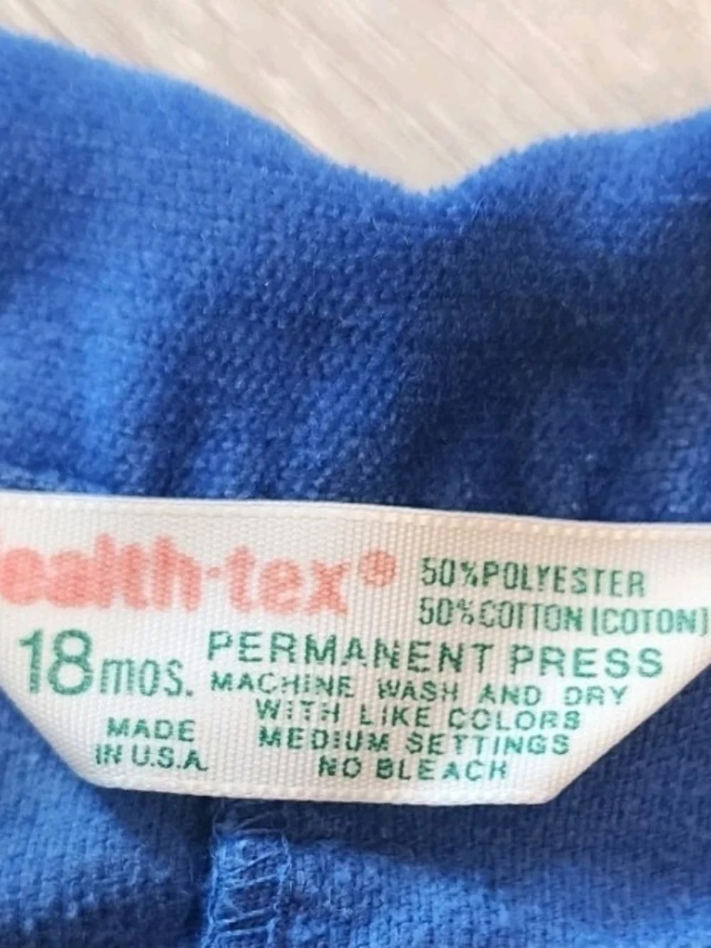 Health Tex Football Romper 18 Months One Piece Blue Vintage USA